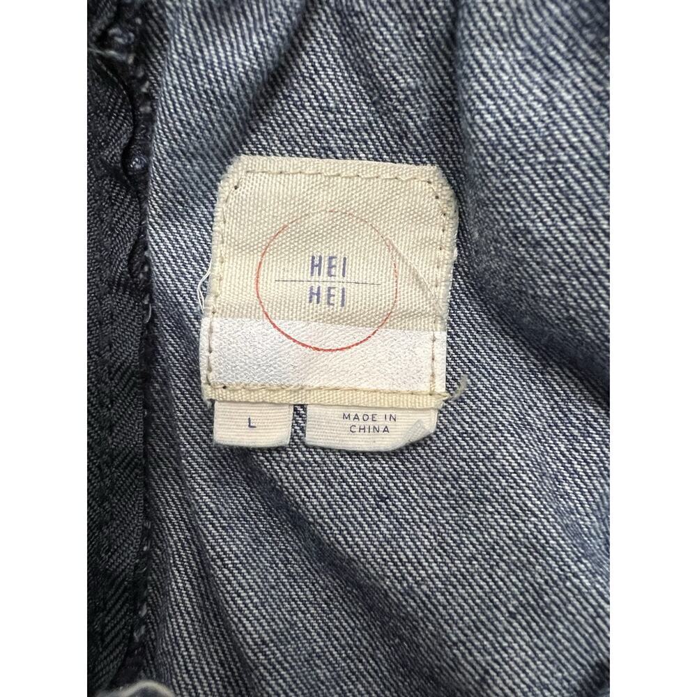 Anthropologie Hei Hei Jumpsuit Size Large Denim wide leg Blue Boho Festival - Picture 7 of 13